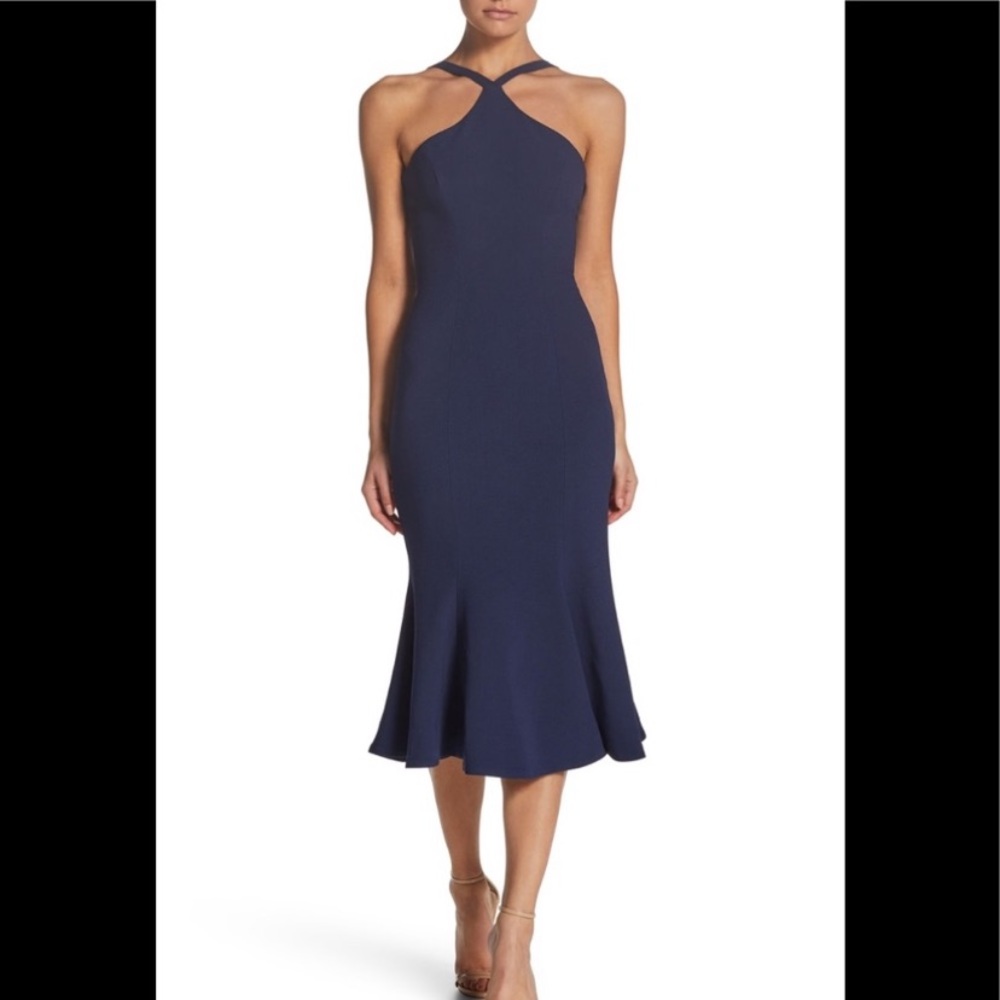 Dress the Population Tessa Crepe Mermaid Halter Dress